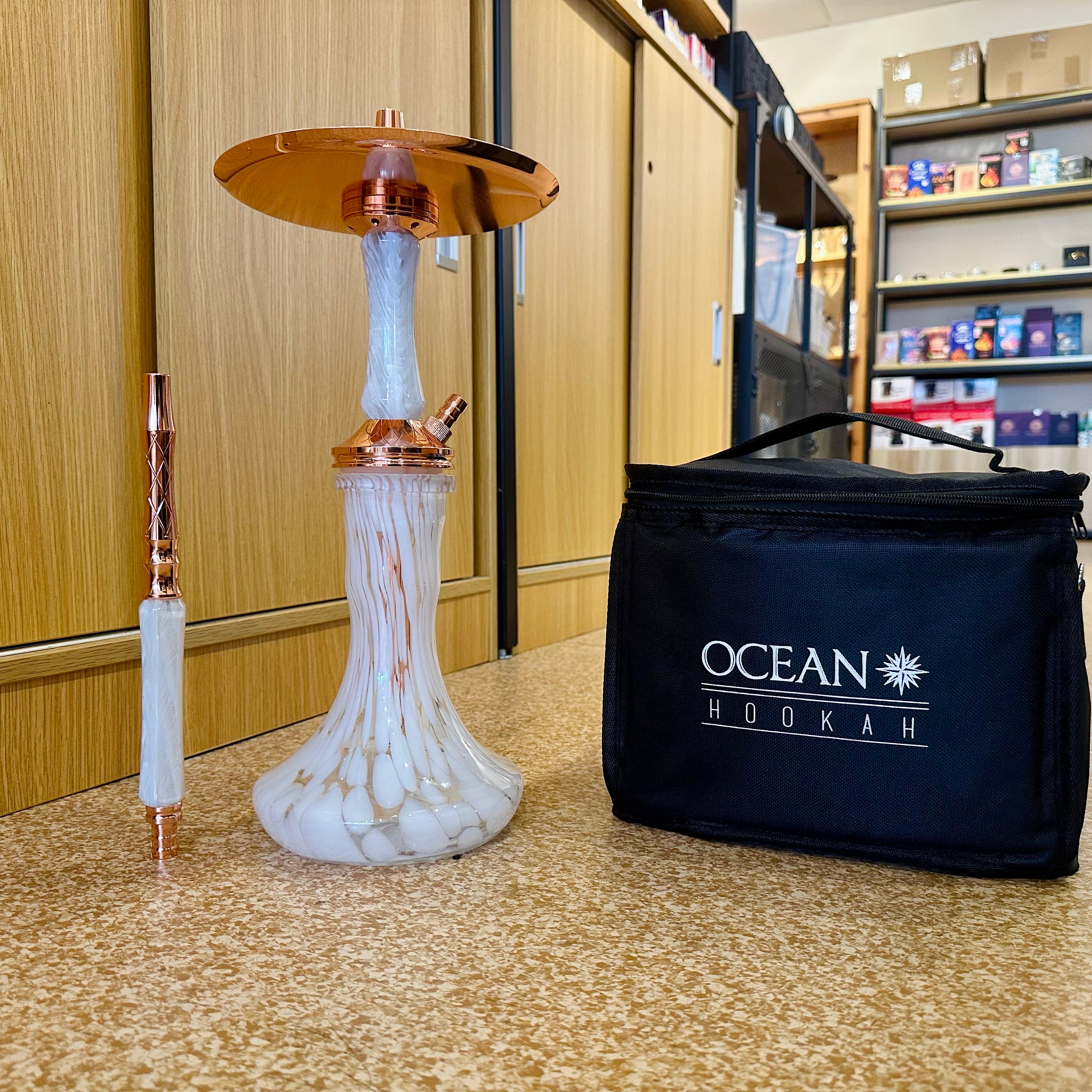 Ocean Hookah Kaif S 2nd Edition  – Rose gold / White