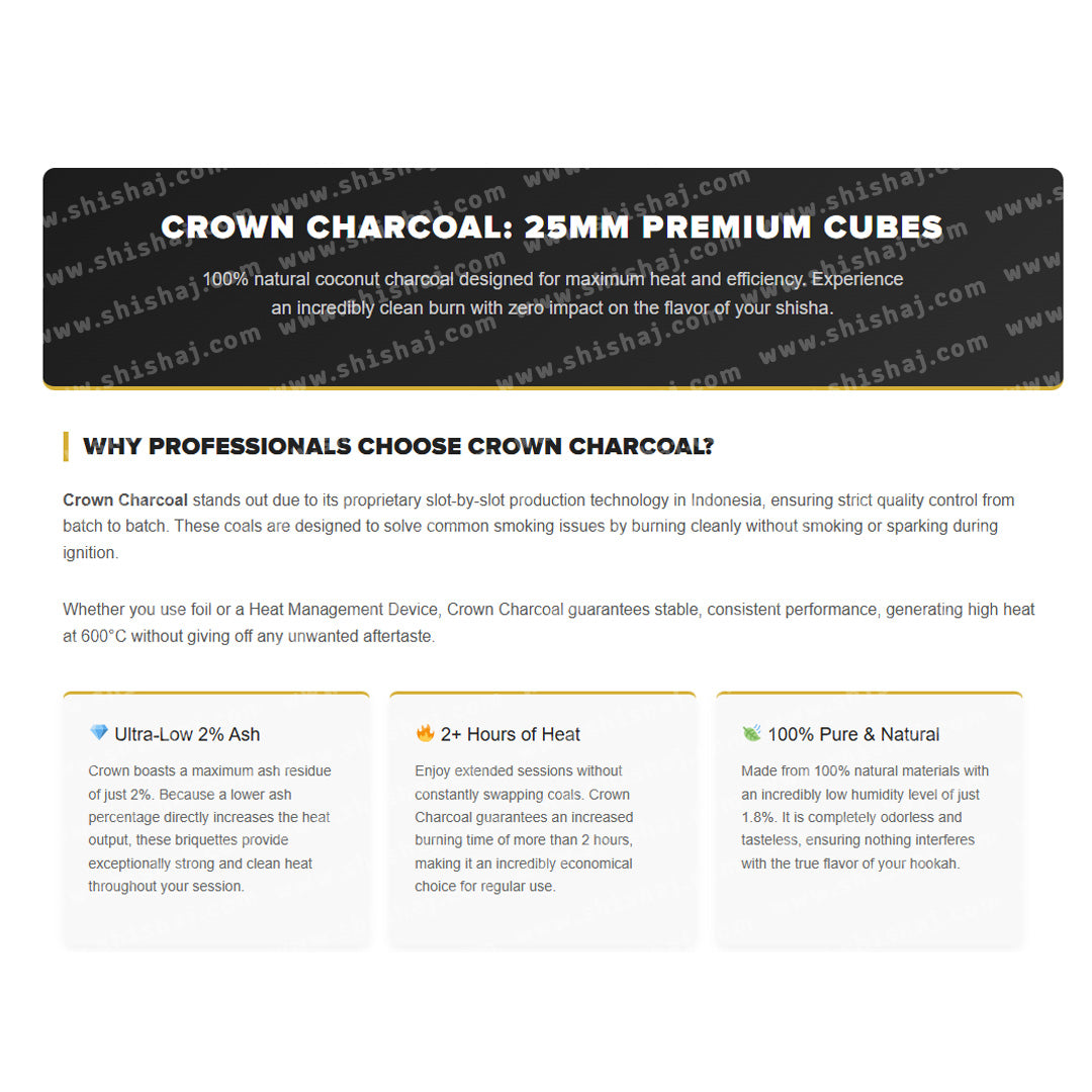 Crown Hookah Charcoal 25mm (店主推薦)